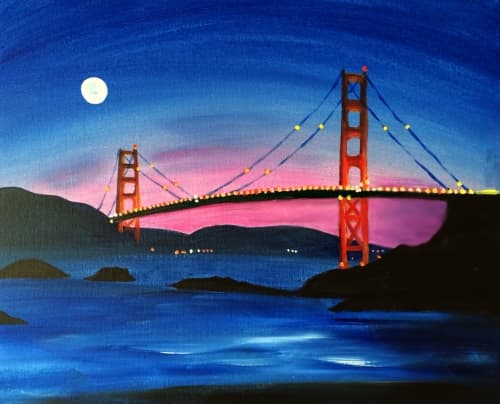 Moon Over Golden Gate Bridge