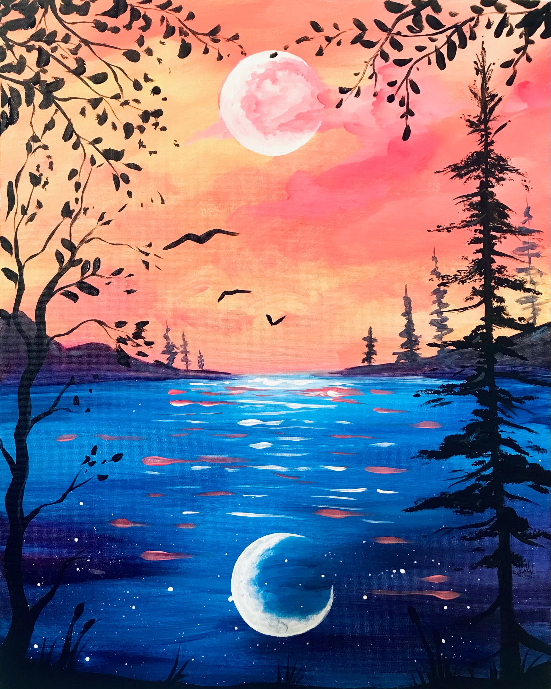 Crescent Moon Reflection