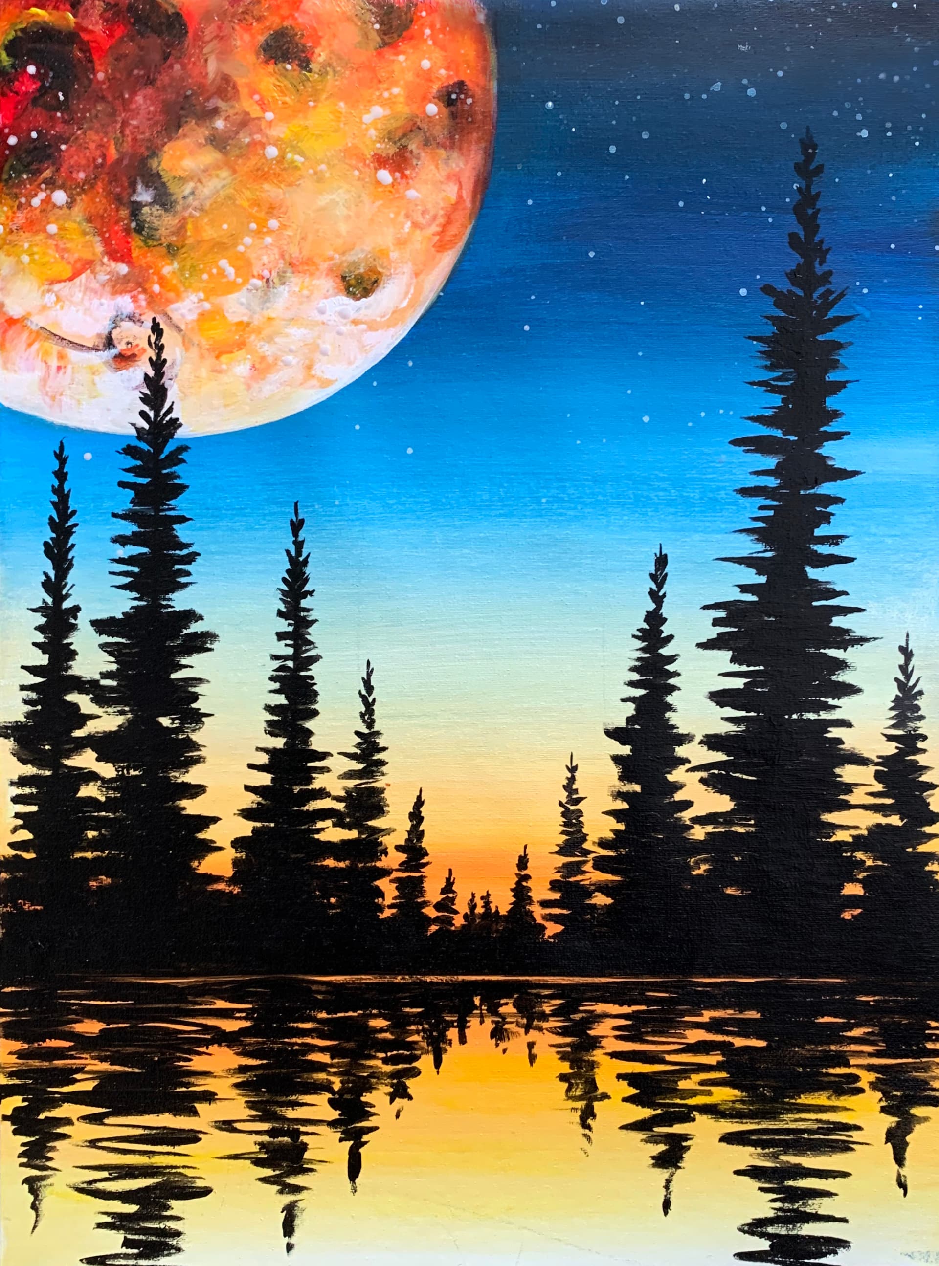 Full Moon Forest Silhouette