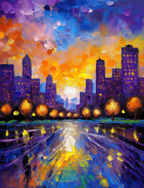 Abstract City Sunset
