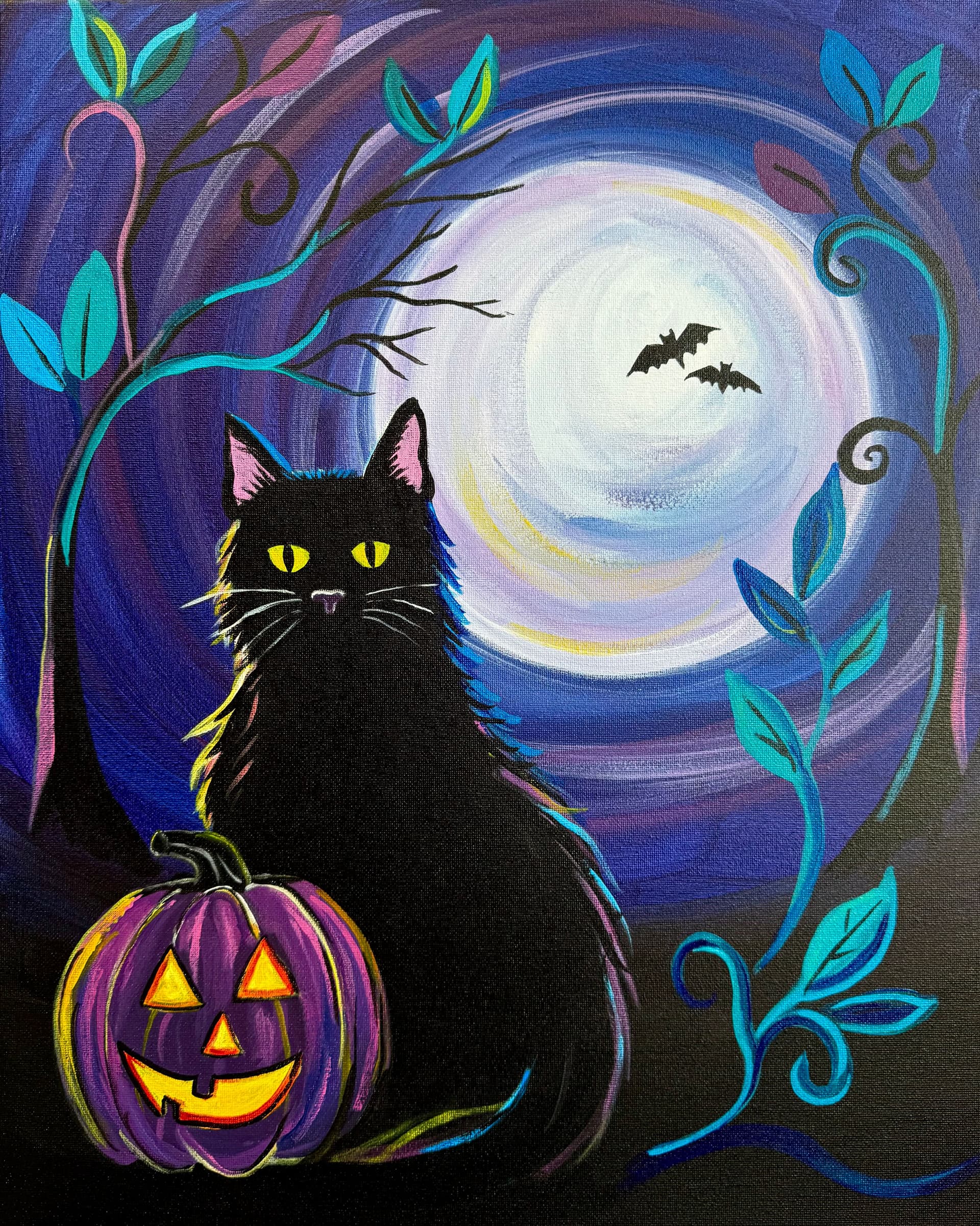 Halloween Moon Cat