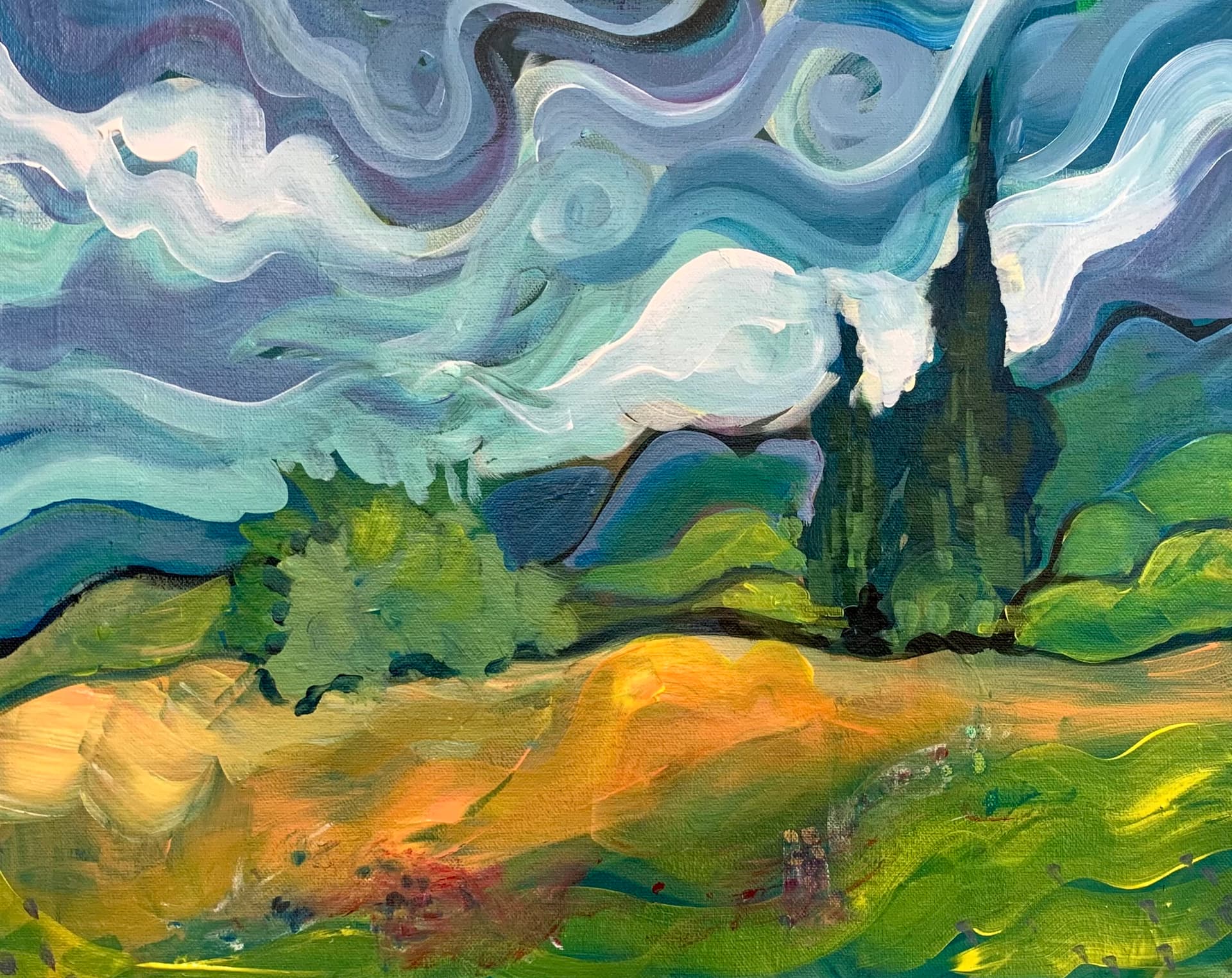 Van Gogh - Wheat Fields with Cypresses