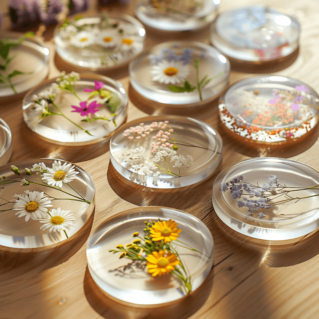 Design Your Own Floral Resin Coasters - Set of 4