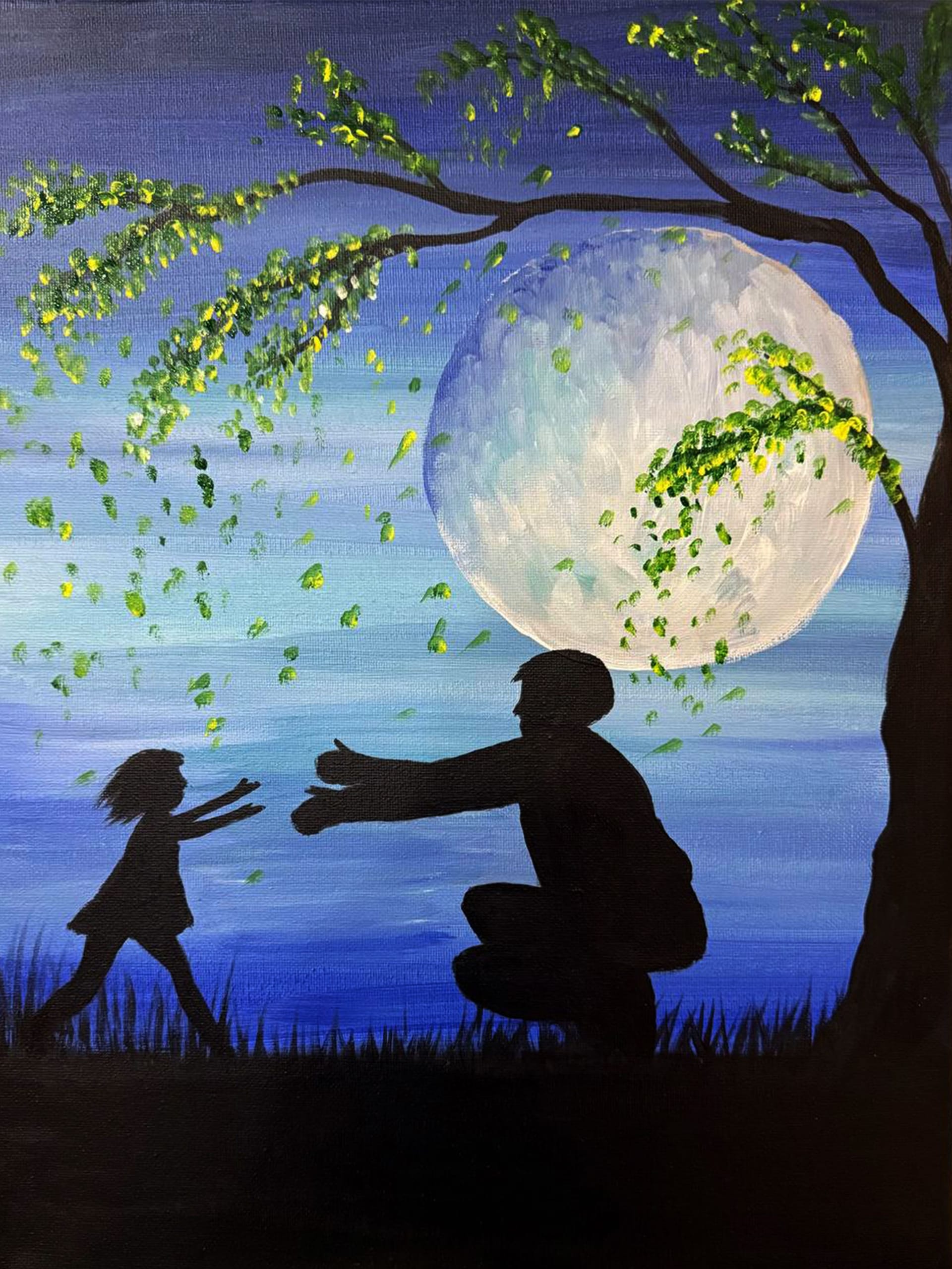 Le Câlin de Papa / Daddy’s Hug — Painting