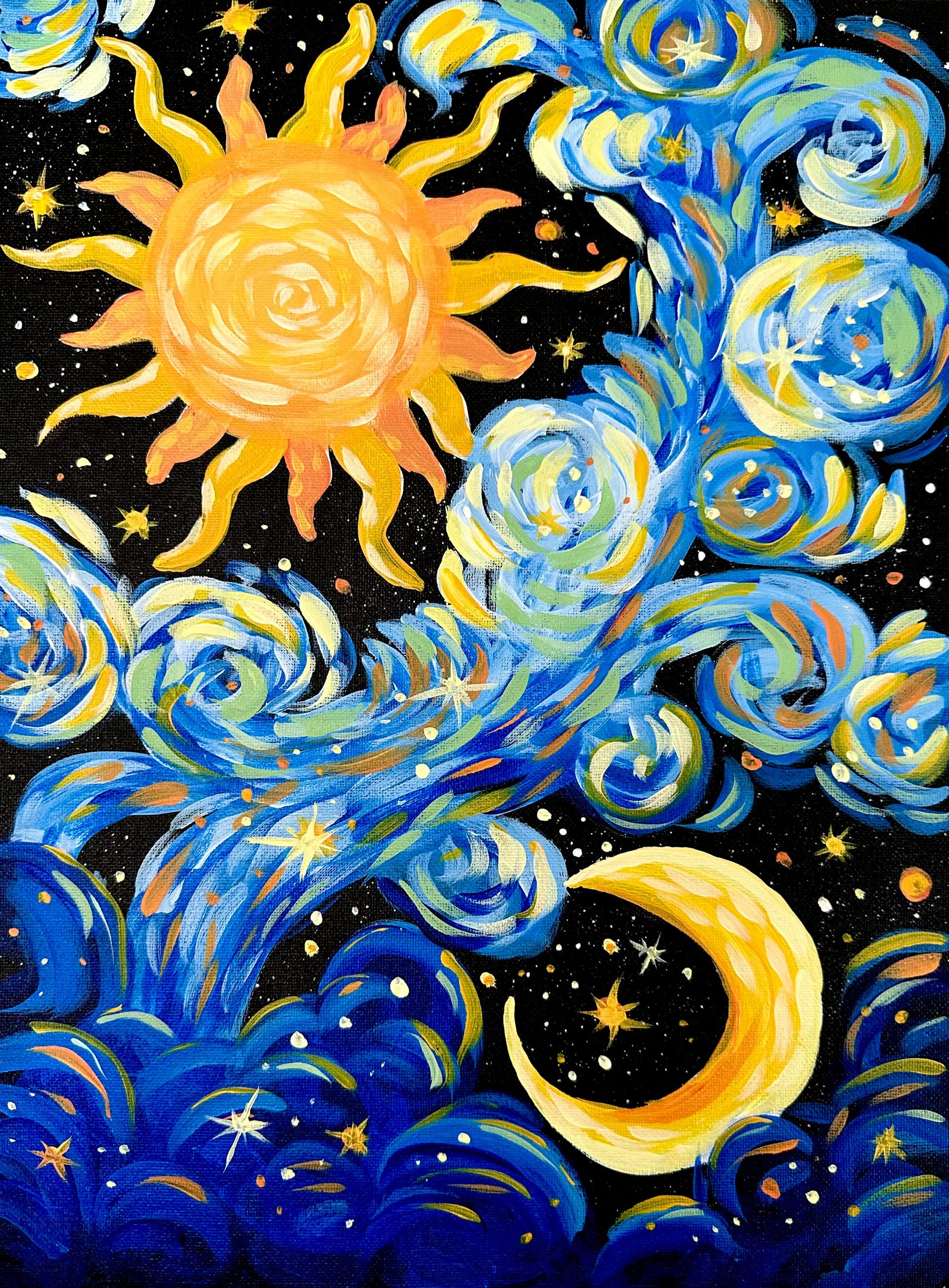 Sun and Moon — Painting