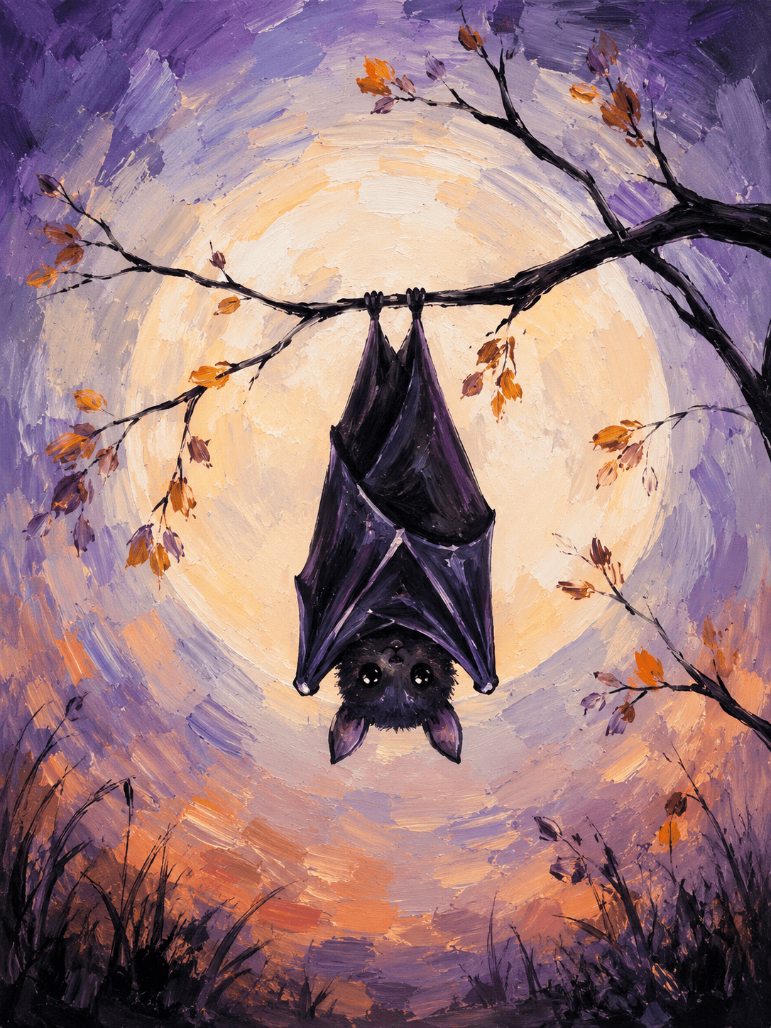 Full Moon Halloween Bat