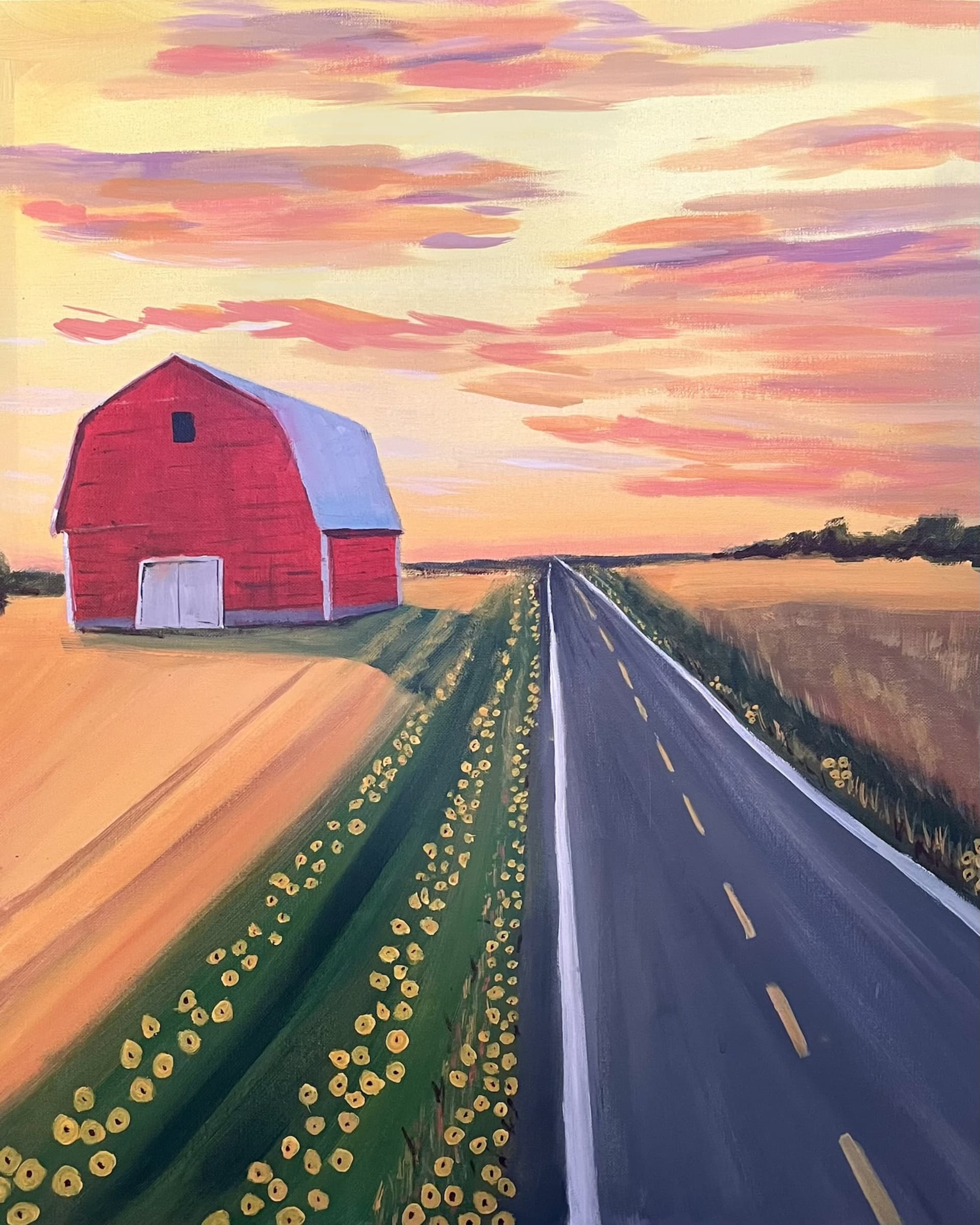Red Barn at Dusk