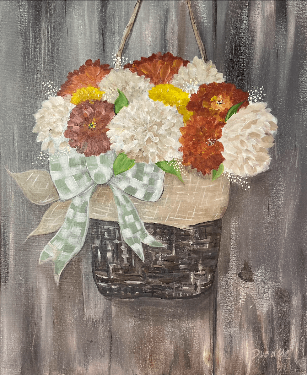 Fall Burlap Basket and Bow
