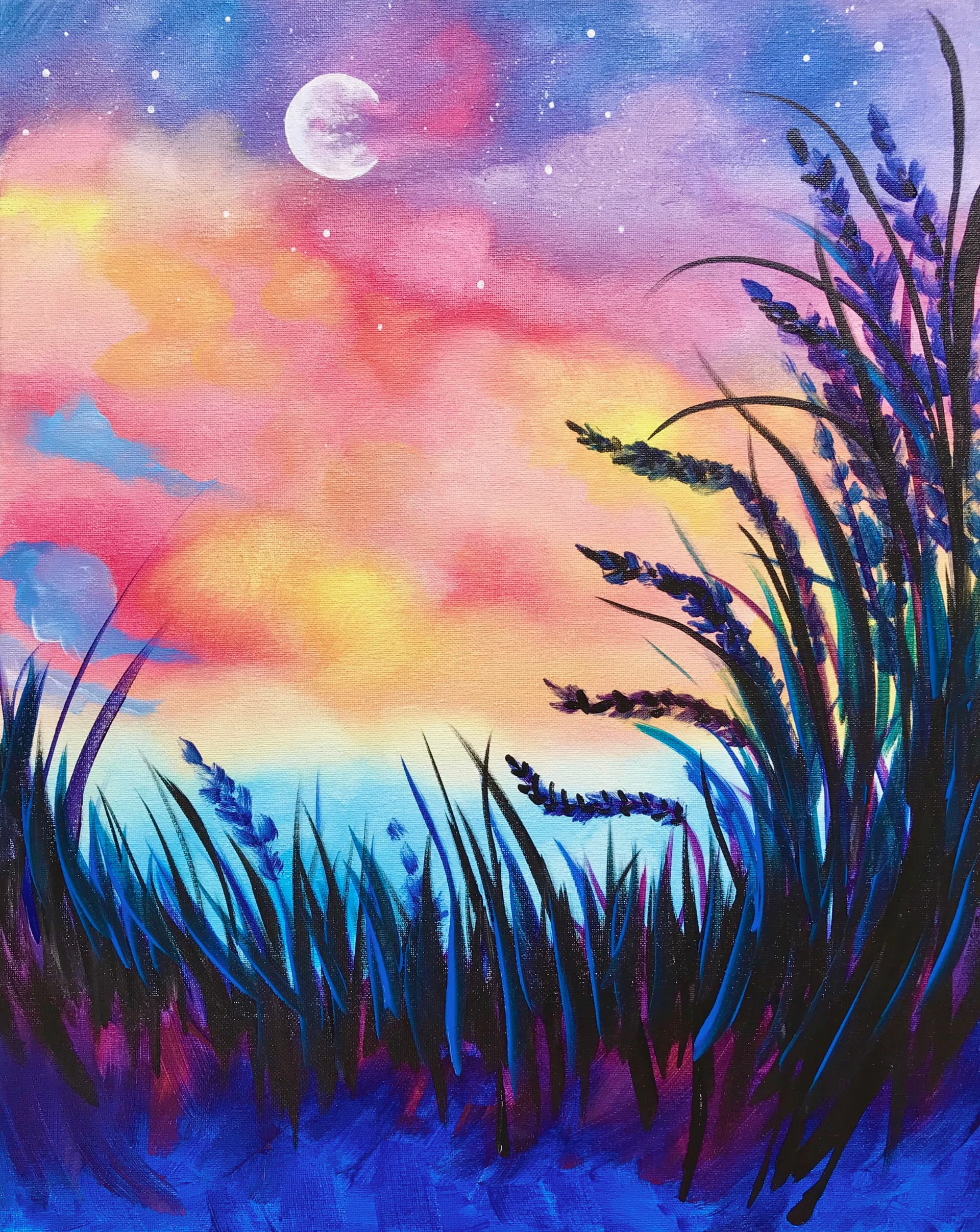 Moonlit Wheat Field
