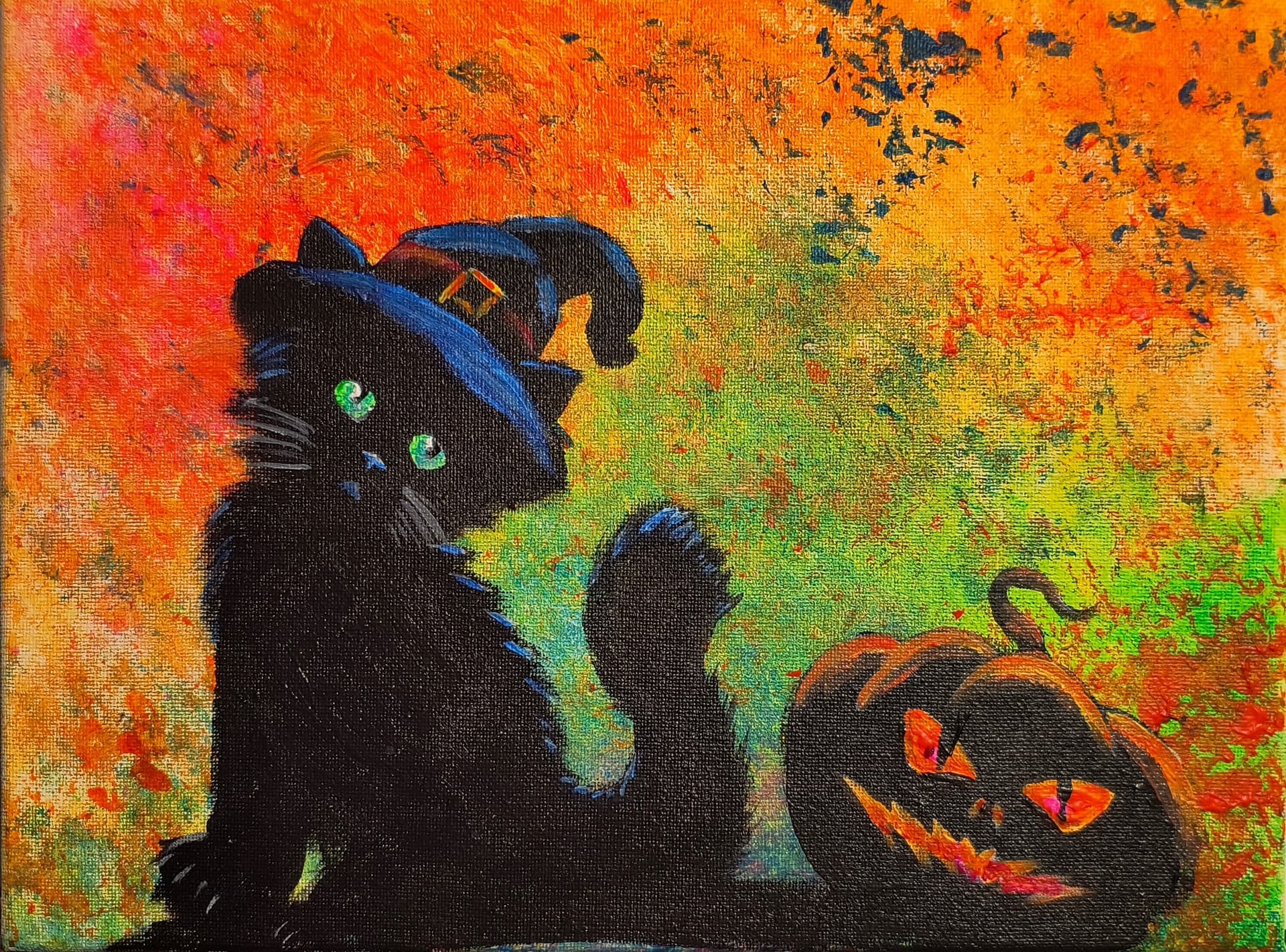 Black Light Halloween Kitten
