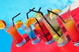 Poolside drink party