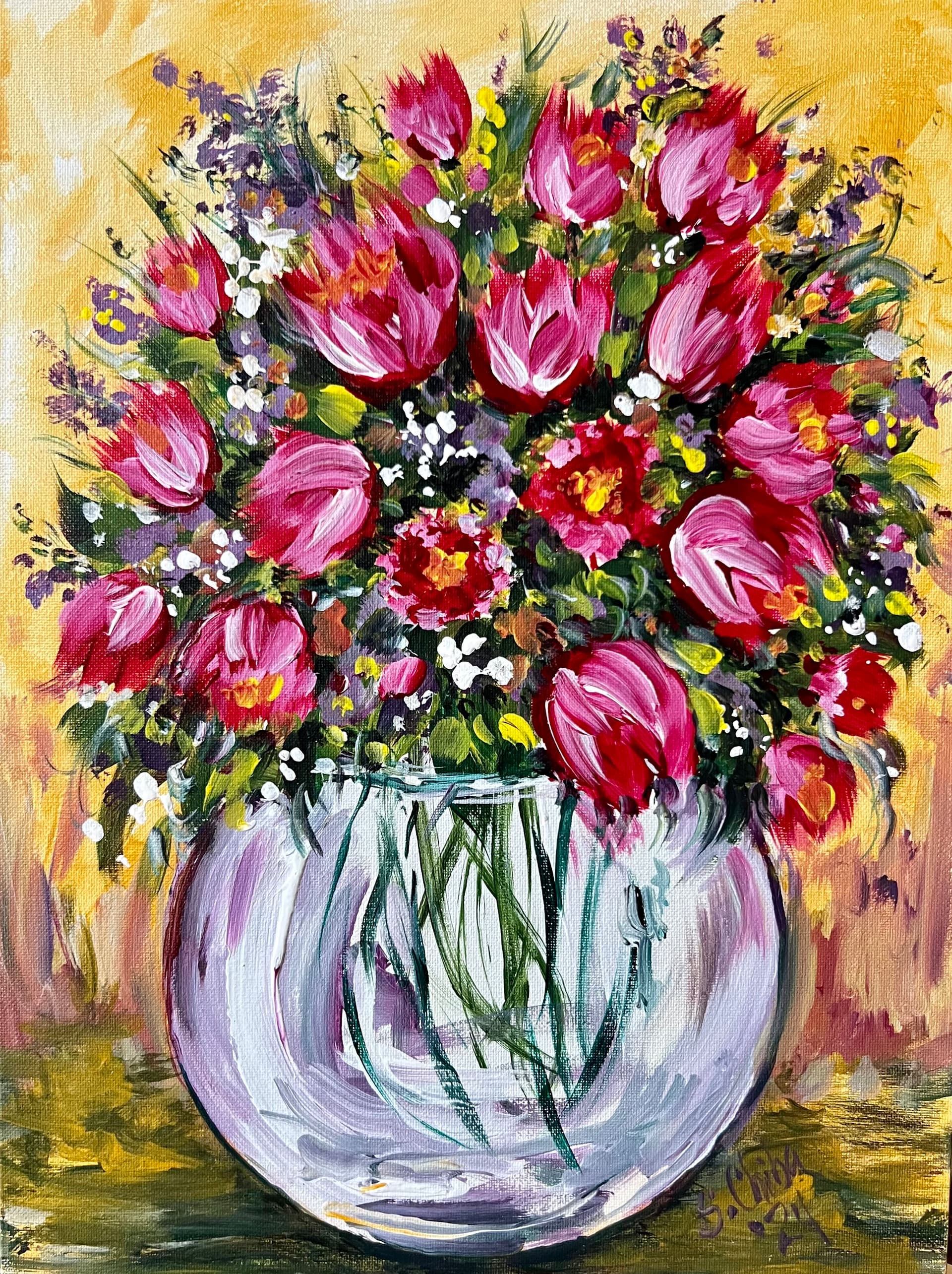Red Tulips in a Vase
