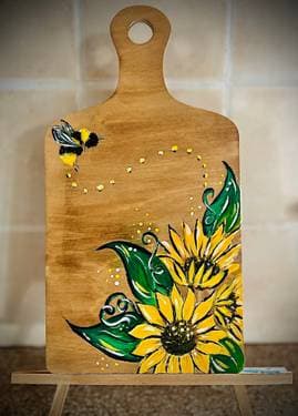 Bee My Sunshine decorative 12” Wood cutting board