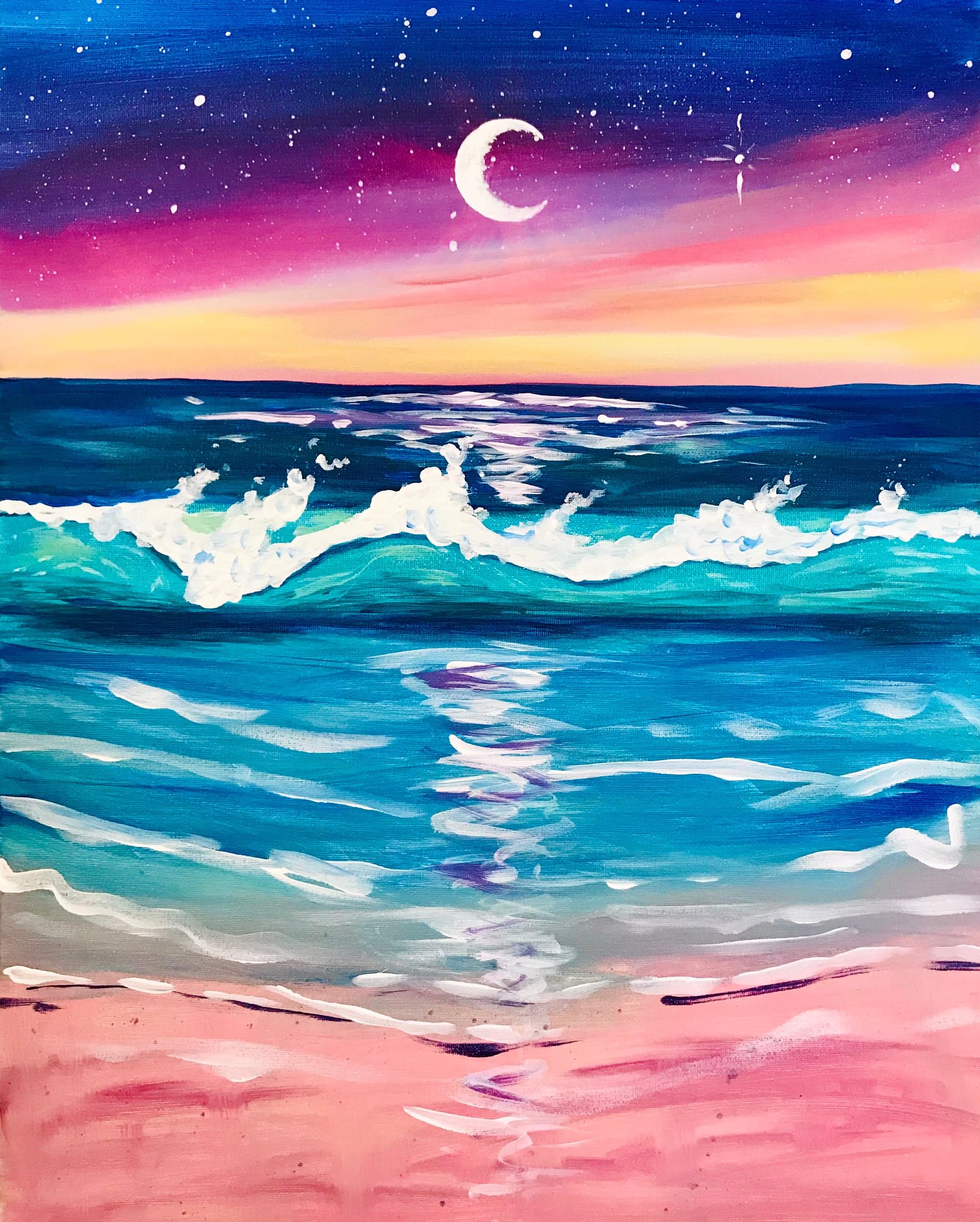 Paint Nite: Crescent Wave Wonder — Painting