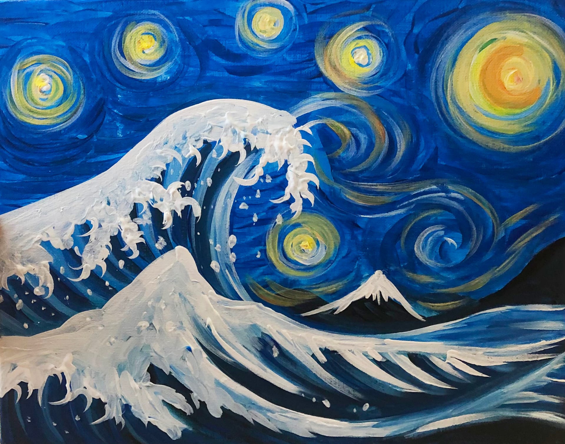 Wavy wavy night — Painting
