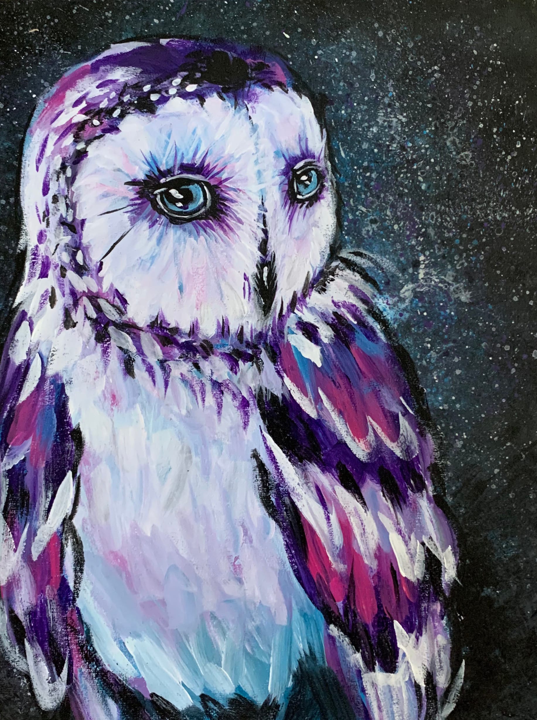 Midnight Woodland Owl, October 29th, Hi Wire Brewing Durham — Painting