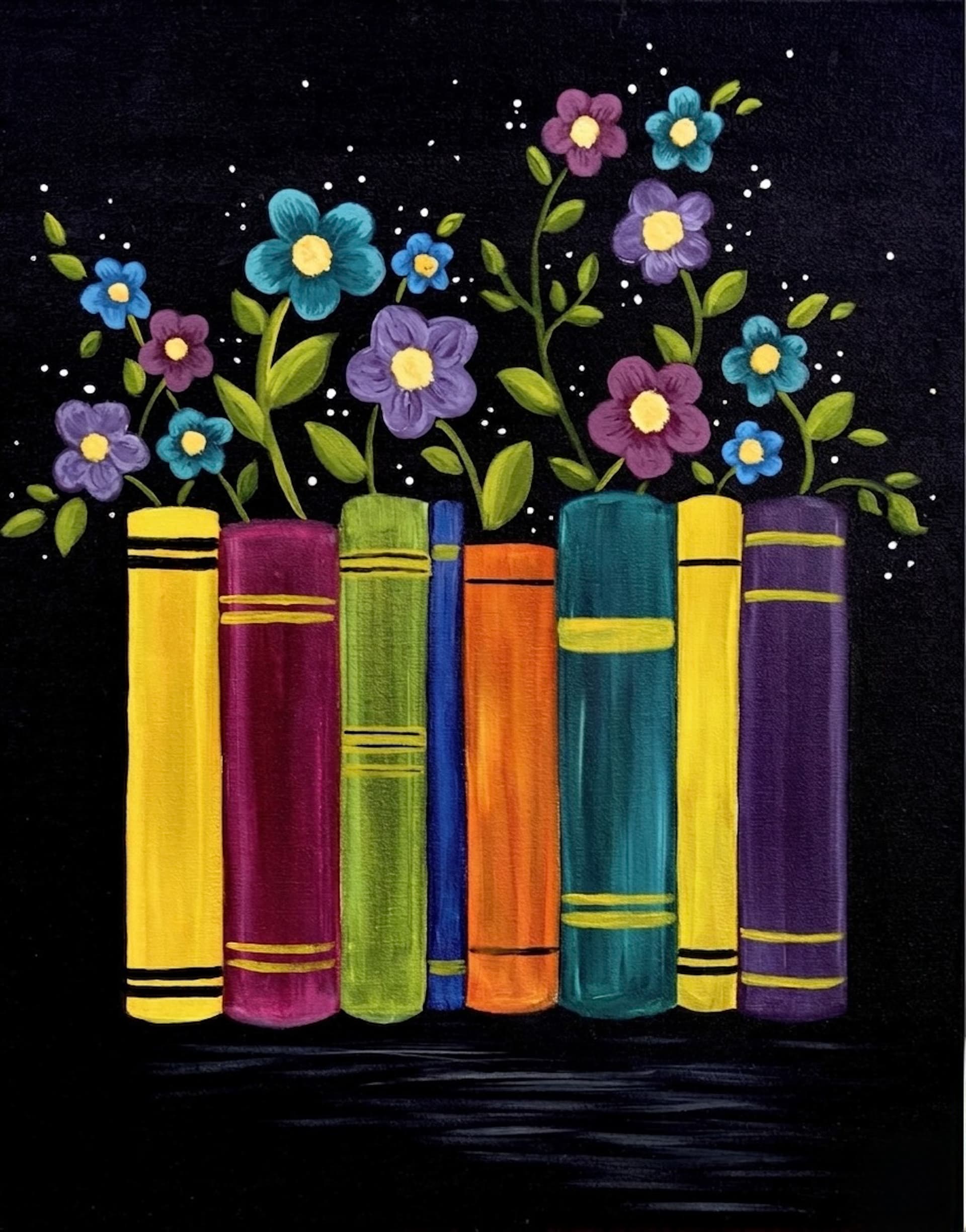 Vintage Books in Bloom