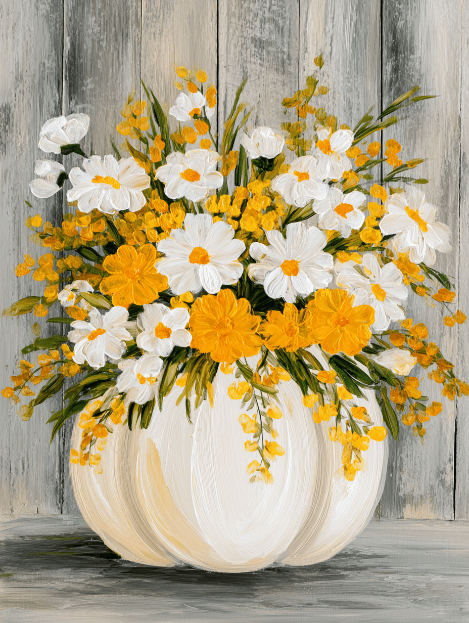 White Pumpkin Floral Bouquet