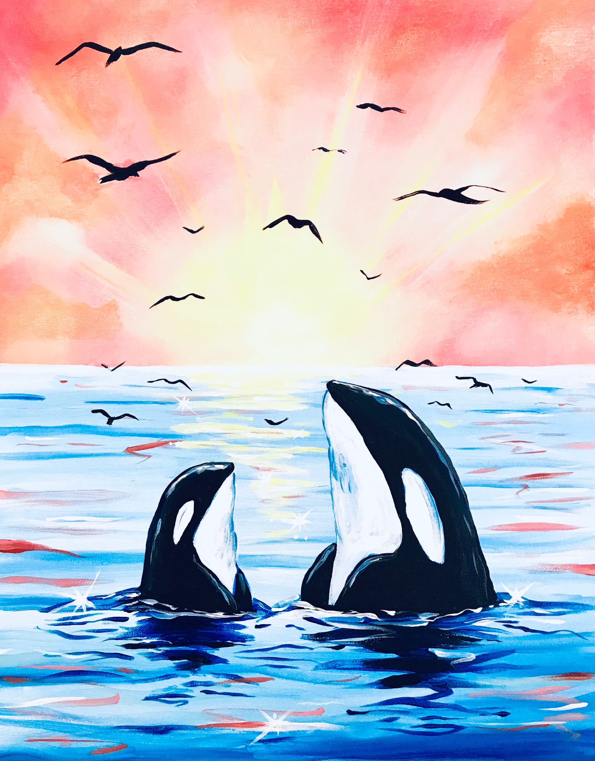 Orca Sunset Love