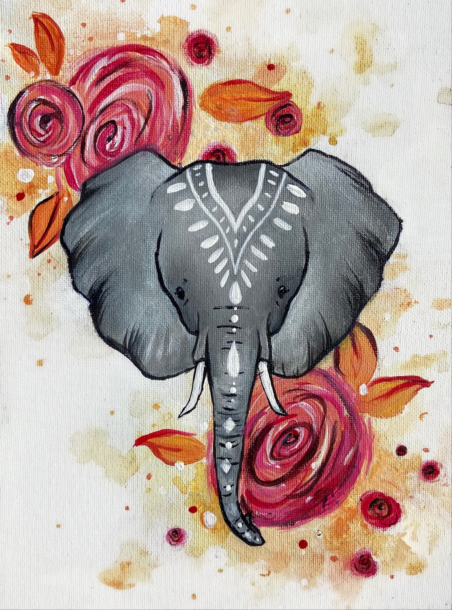 Floral Boho Elephant II