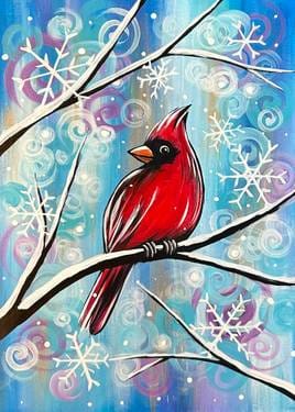 Paint Nite @ MGV West SUNDAYS: Whimsical Winter Cardinal — Painting