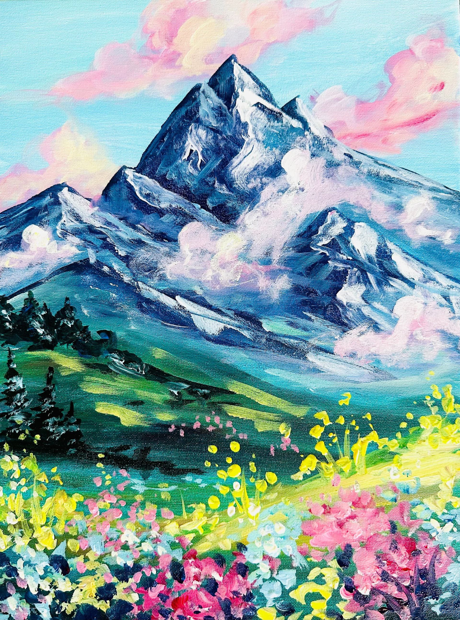 Happy Little Clouds & Mountains
