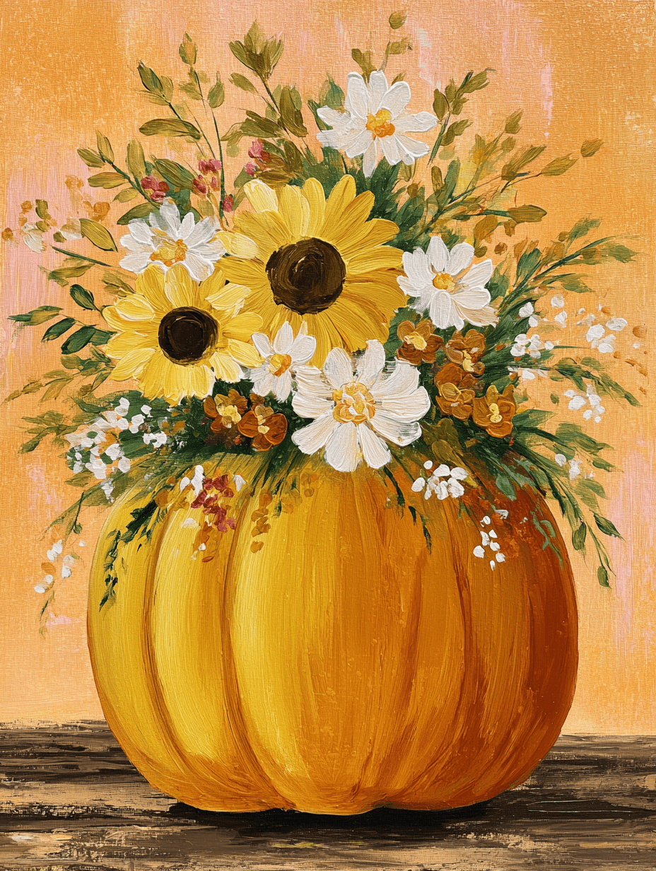 Floral Fall Pumpkin Bouquet