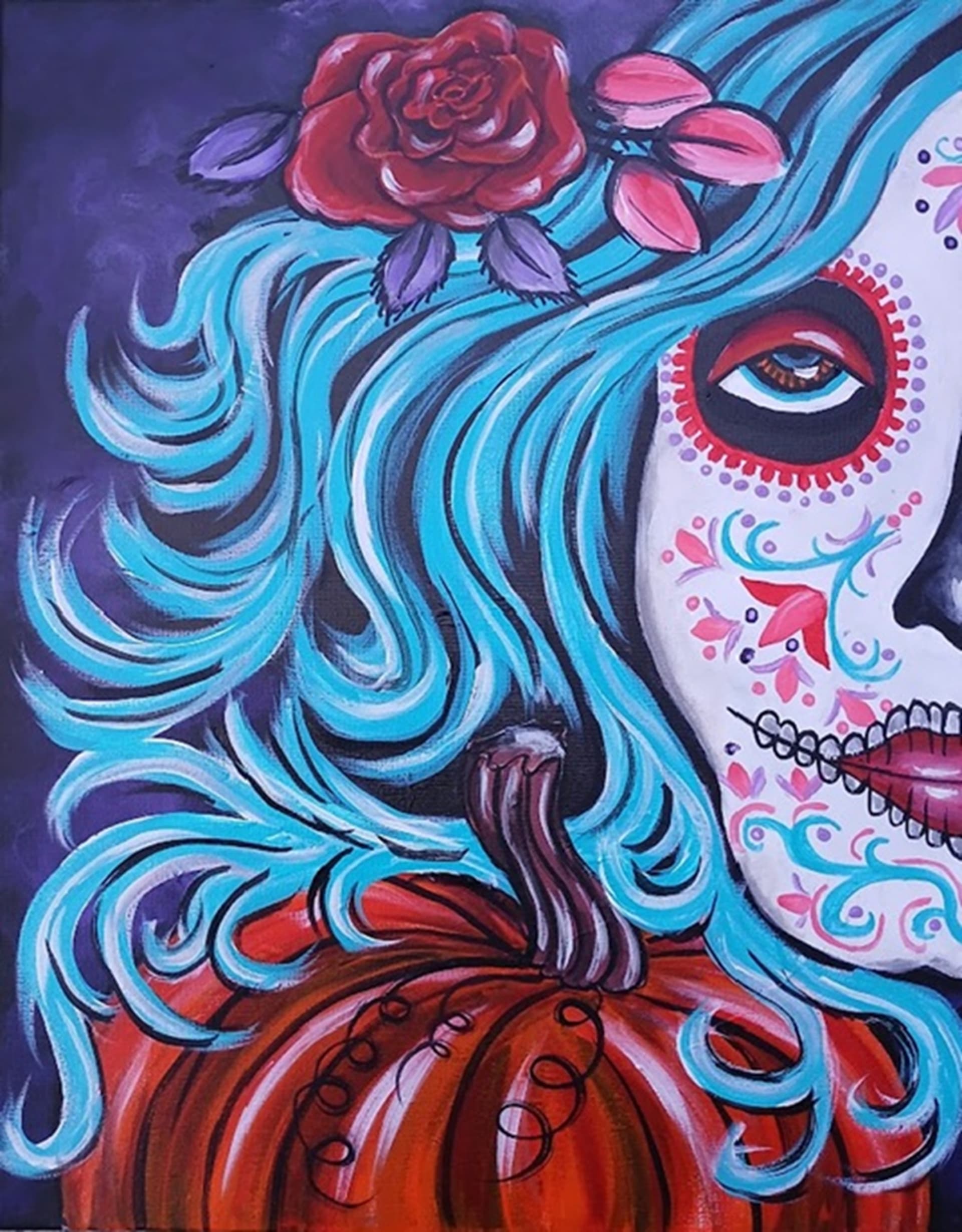 Halloween Sugar Face Skull