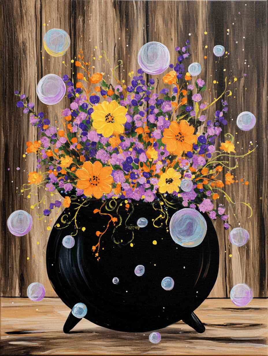 Witches Floral Cauldron