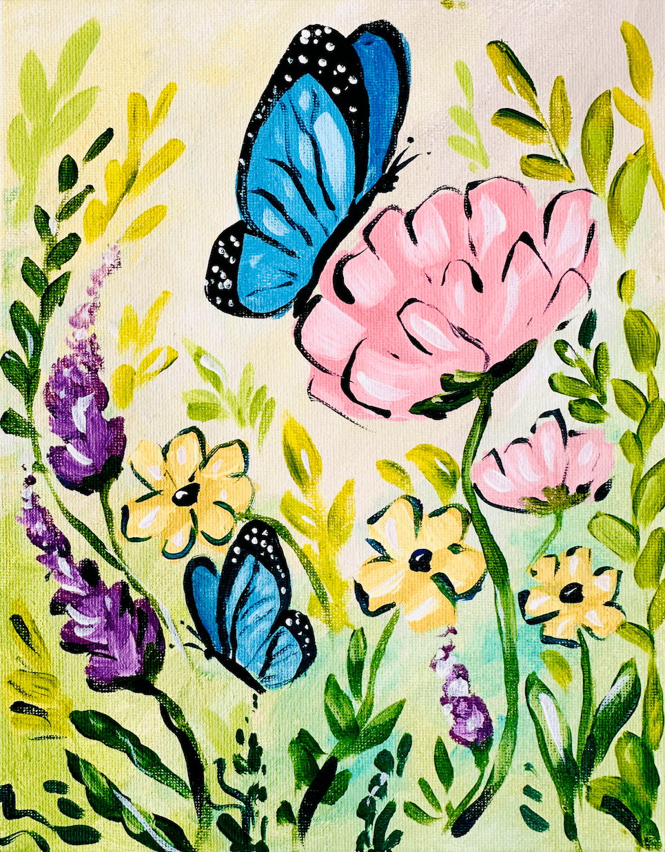Pastel Garden Butterfly — Painting