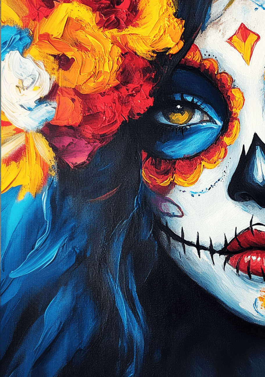 Colorful Calavera Sugar Skull Babe