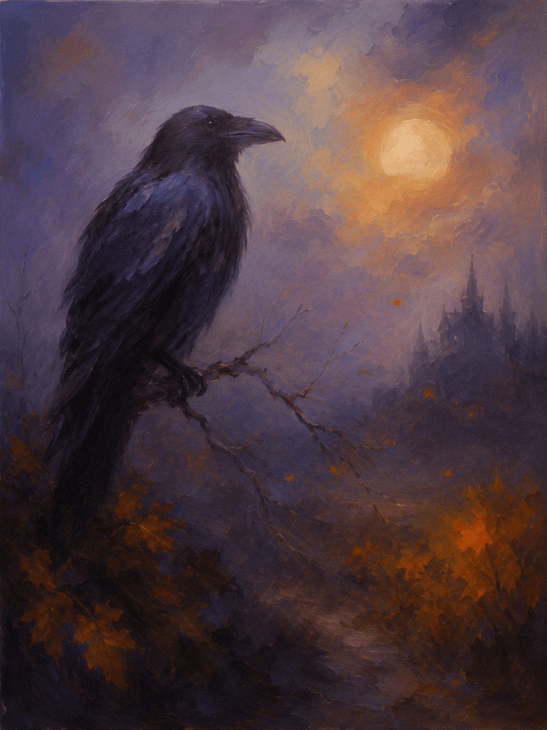 Raven Gothic Halloween Night