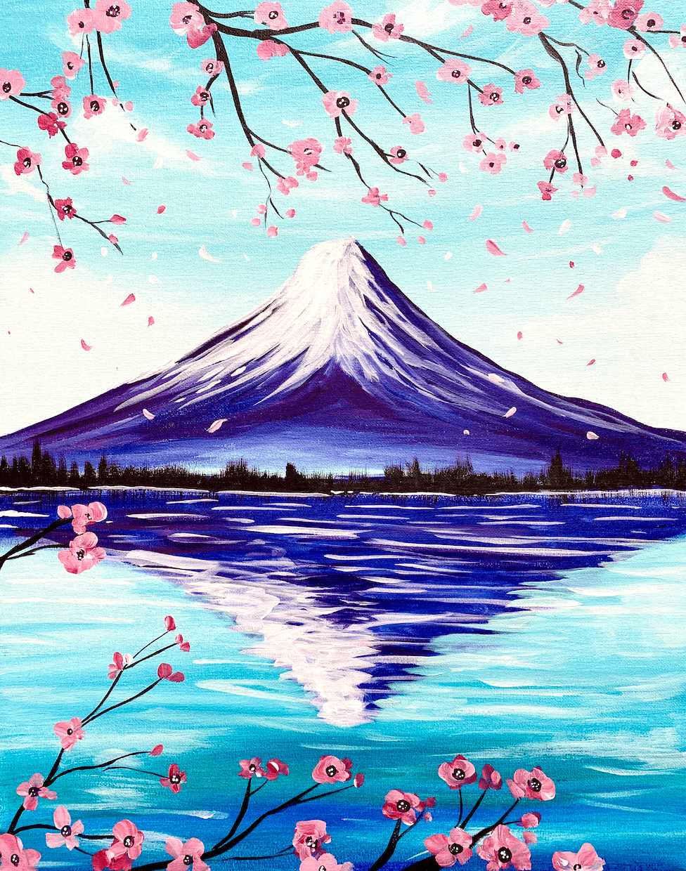 Cherry Blossoms at Mount Fuji