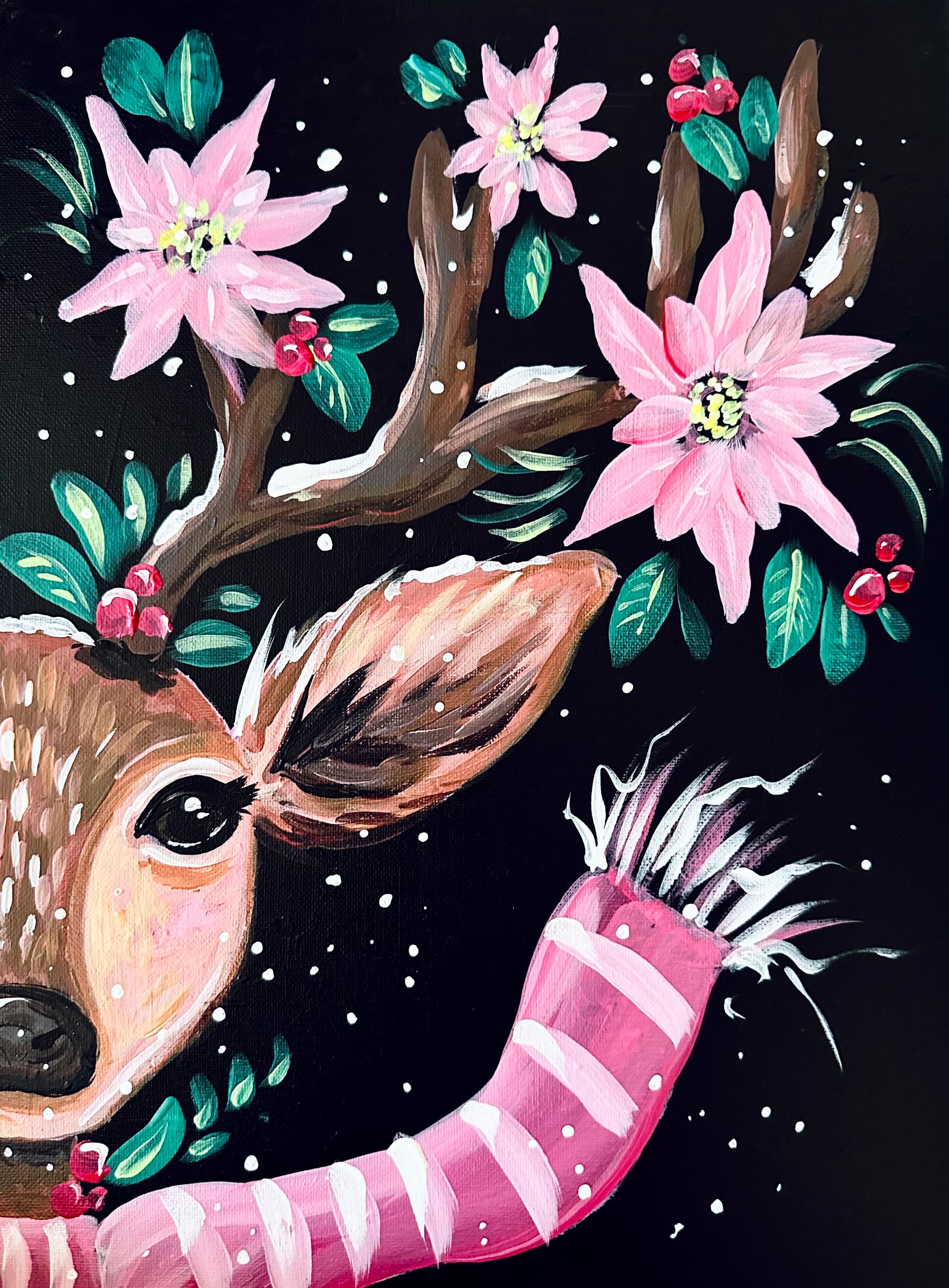 Festive Winter Holiday Deer