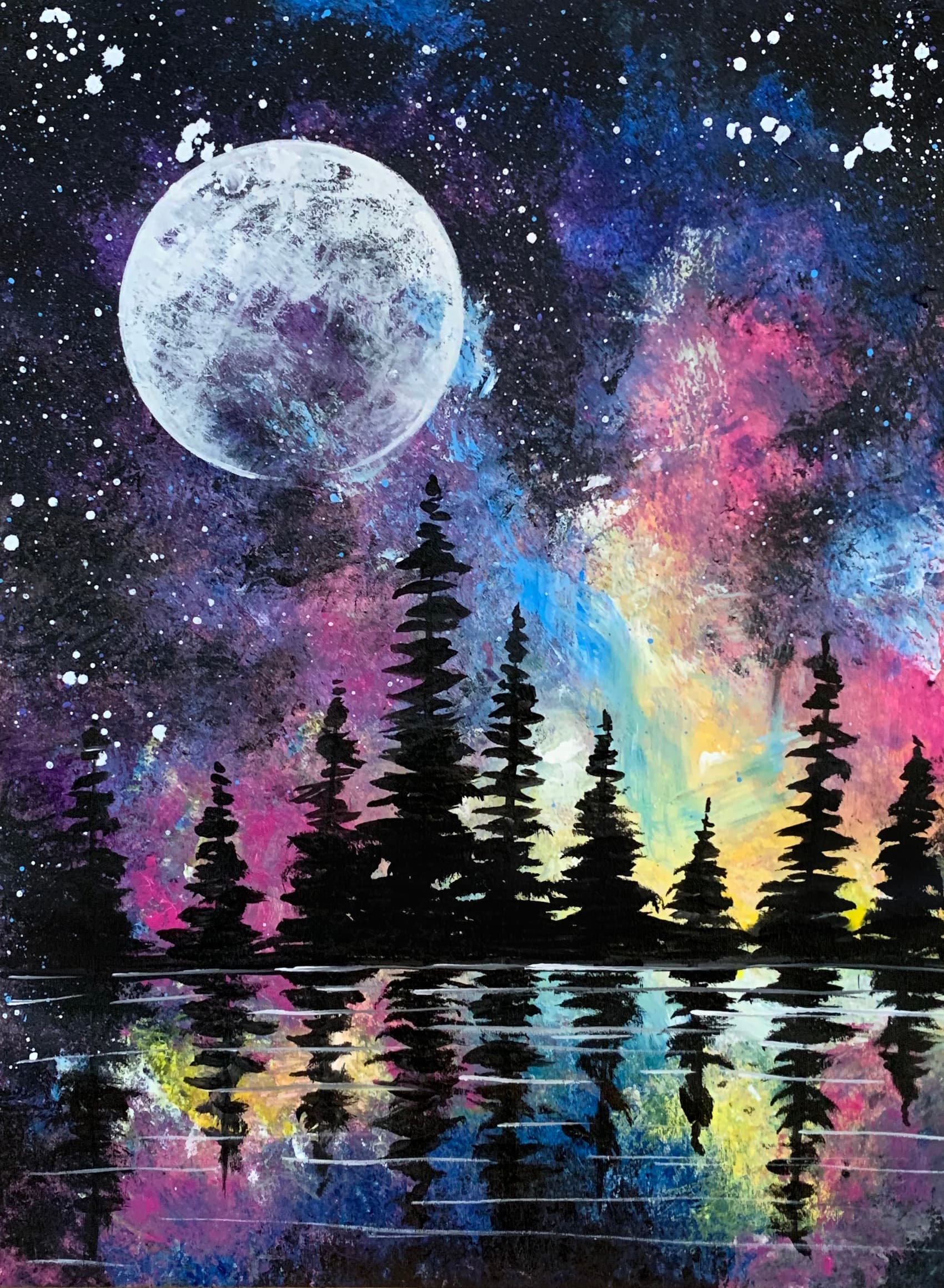 Galaxy Moon Silhouette