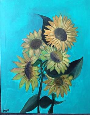 Friday Sunflower on Brighter day — Painting