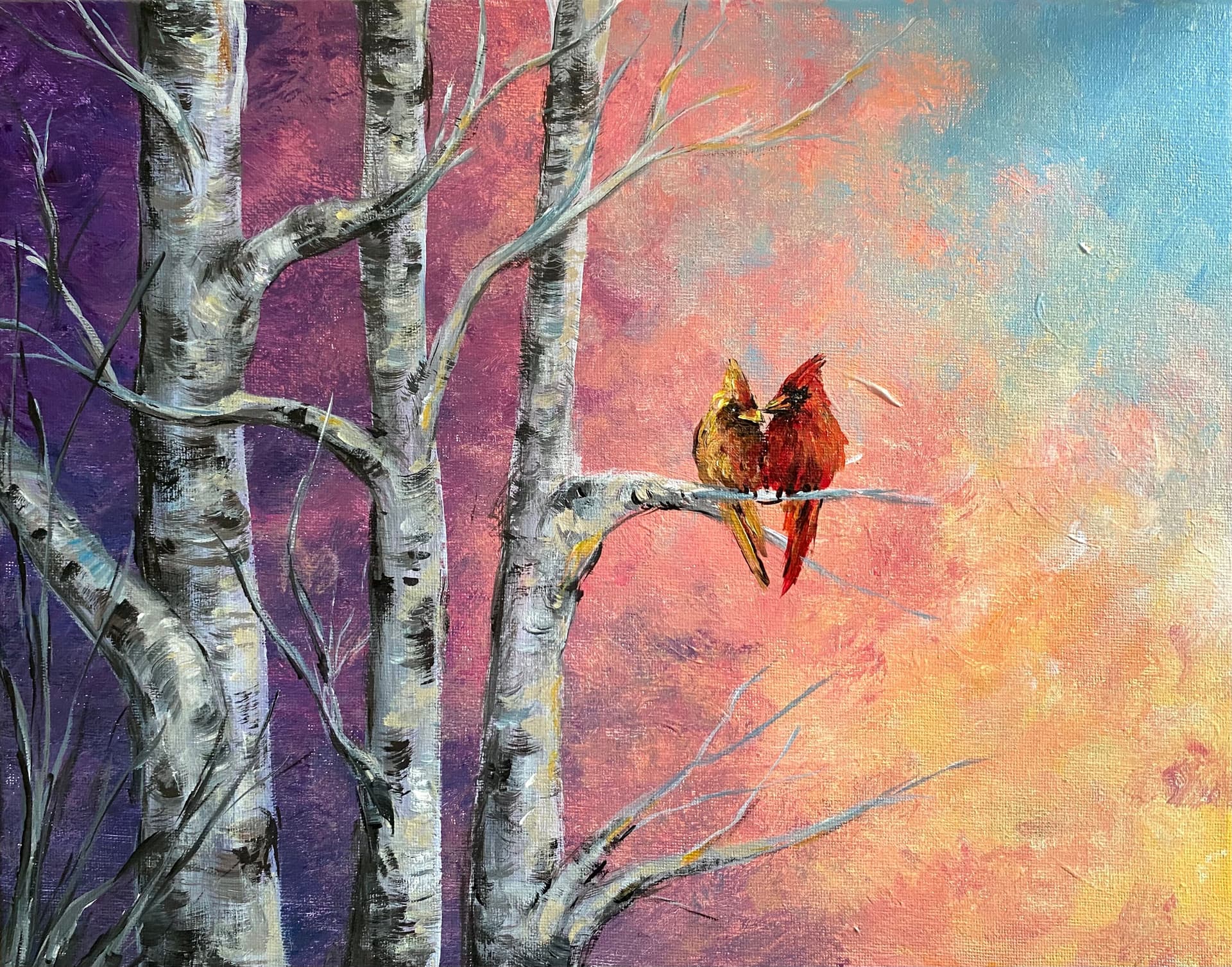 Cardinal Love at Sunset